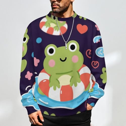 Cute Cow Poops Crewneck Sweater Men Funny Crew Neck Sweater Long Sleeve Casual Lightweight Pullover2