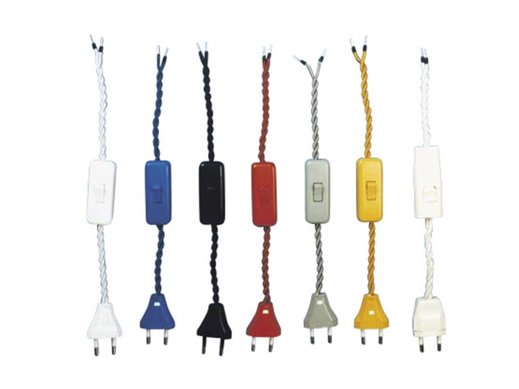 Cordon de soie torsadé marron avec interrupteur et broche pour luminaire DIY 2x2m