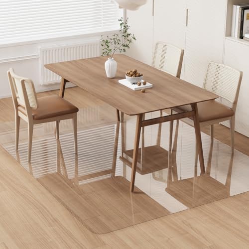 Image of ZPAI Area Floor Mat for Home, 5'×7' Large Transparent No Slip Waterproof Vinyl Area Rug, Spill Resistant Hard Floor Protector Cover for Kitchen, Easy Clean Splat Mat for Under High Chair
