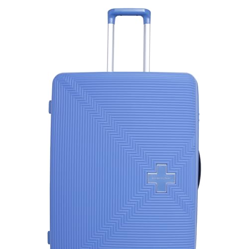 Image of SWISS MILITARY Maze Hard Top Black Polypropylene (PP) Luggage Trolley Bag with TSA-Lock & Body Coloured 360 Degree Rotatable 8-Wheels,Color -Sky Blue,24 Inch