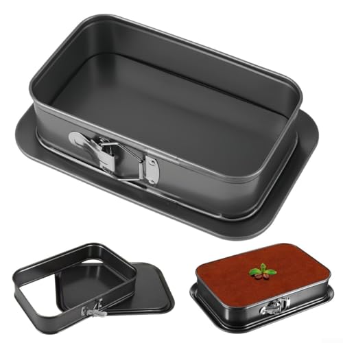 Jonikuper Molde rectangular para tarta con fondo extraíble - Molde de acero al carbono para tarta de queso, tiramisú y mousse - Apto para lavavajillas, 39,5 x 28 x 8 cm (SKU)