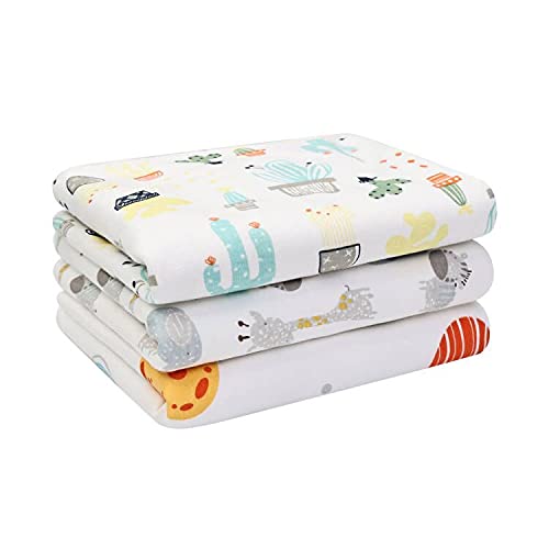 Baby Diaper Changing Pad Liners(22X27.5 inches) Soft Cotton Waterproof Changing Pad for Baby Underpads Mattress Pad Sheet Protector Portable Reusable Urine Pads for Travel Gear Pack of 3