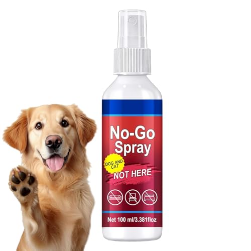 犬の室内専用「ここでは排尿をしないでください」スプレー - １００ミリリットル ペットのおしっこ防止用ミスト,犬のおしっこ防止スプレー - 家具・カーペット・衣類・屋内・屋外・裏庭・芝生・家庭・リビングルームなど、室内外問わず幅広い場所で使用可能。をかけるだけで、ペットがその場所で排尿をするのを防ぎます。ご家庭での使用に。簡単操作。お試しください。