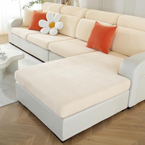 WEYOND Couch Cushion Covers L Shaped Sectional, 1 Chaise Cover, Beige