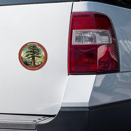 Image of Sequoia National Park Sticker - Waterproof Vinyl Decal for Car Bumper, Laptop, Luggage, Water Bottle, Wall, and Window, Size - 3'' X 3''