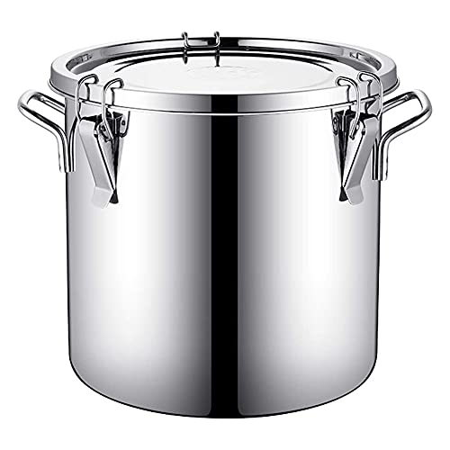 Barril hermético de acero inoxidable 304 para almacenamiento de cocina doméstica, capacidad de 20 L, barril grueso con tapa para aceite comestible, aceite de maní y almacenamiento de leche