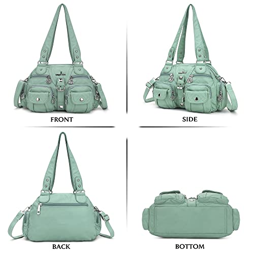 Image of Angel Kiss Hobo Crossbody Purses for Women Shoulder Bag Multipocket Soft Hobo Purses Removable Strap Leather Handbags