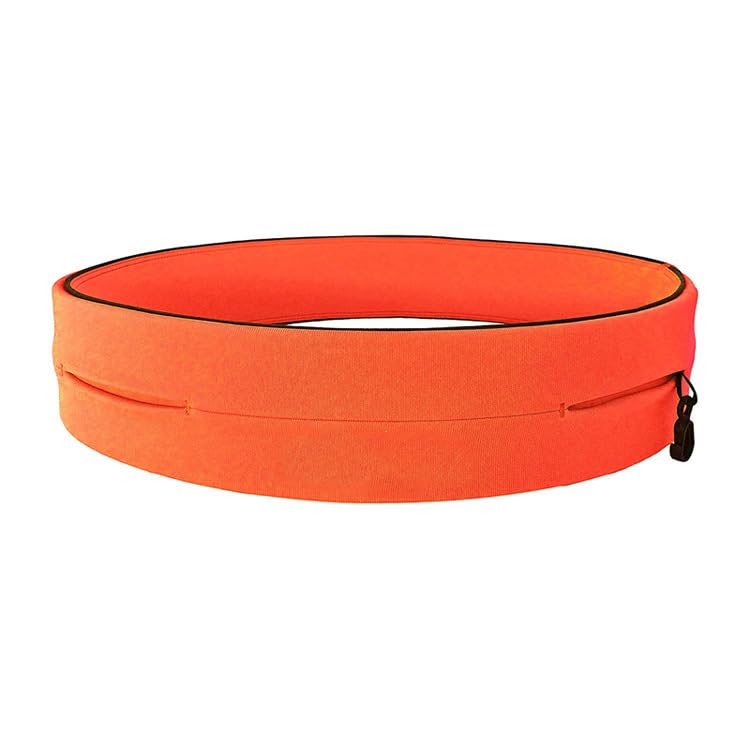 Riñonera for Correr Deportiva de Alta Elasticidad, riñonera Cuatro Puertos, maratón, Fitness al Aire Libre, Yoga, Vientre, teléfono móvil antirrobo(Orange,S)