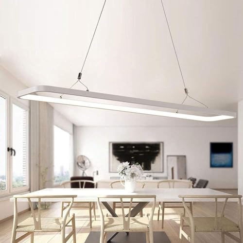 Lustre rectangulaire pour bureau réglable télécommande suspension LED plafonnier A++ - 2