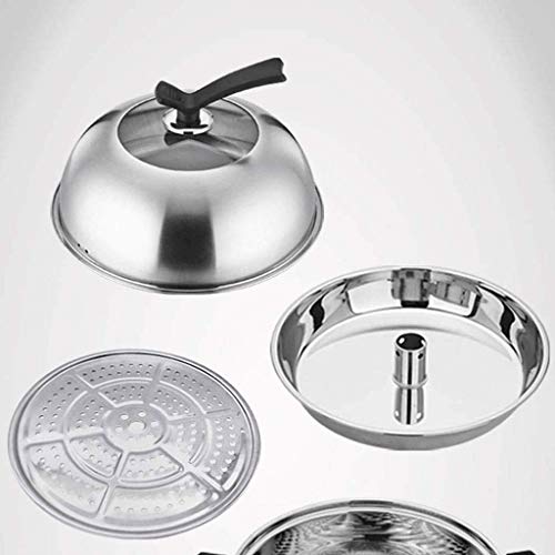 Pot en acier inoxydable, verre multifonctions Hot Pot épaissie Double Bottom vapeur Hot Pot Wok – Image 5