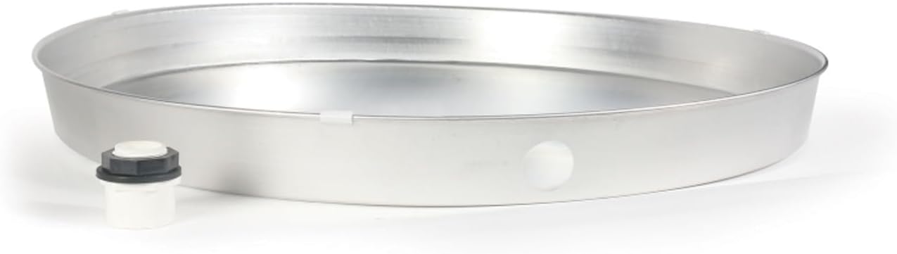 Camco 20800 20" ID x 2-1/4" Aluminum Water Heater Drain Pan with PVC Fitting