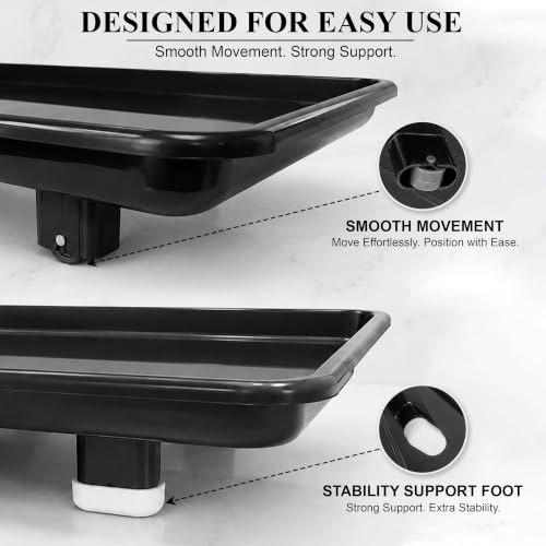 Image of JD FRESH Dish Drainer Tray with Water Drain Spout /BPA-Free Plastic Utensil Drying Tray /Countertop Kitchen Sink Organizer with Wheels /Multipurpose Drying Stand for Kitchen (12 x 17 Inch, Black)