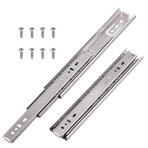 Swpeet 10 pièces 10 pouces pleine extension sans bruit roulement à billes tiroir coulissant avec vis, capacité de charge de 100 LB Heavy Duty Lock tiroir...