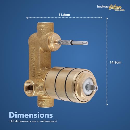 Image of Hindware body of High Flow Single Lever Concealed Mixer & Diverter for Bath and Shower System w /o sleeve | Made of Brass | 12-year Warranty