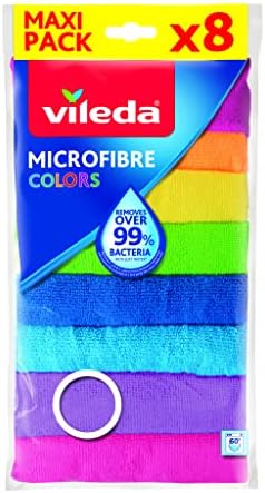 Vileda - Set de 8 bayetas Microfibras Colors, colores variados, 3...