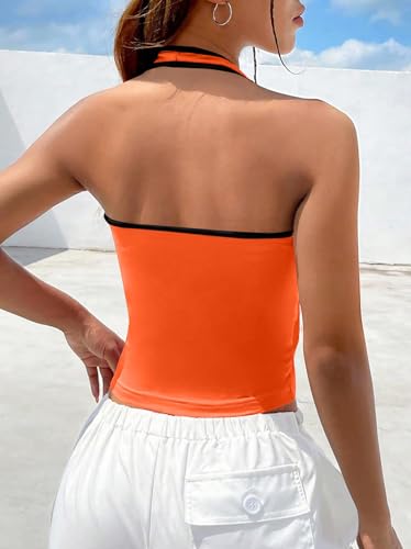 Baseball Crop Top Women Baseball Heart Halter Sleeveless Streetwear — view 2