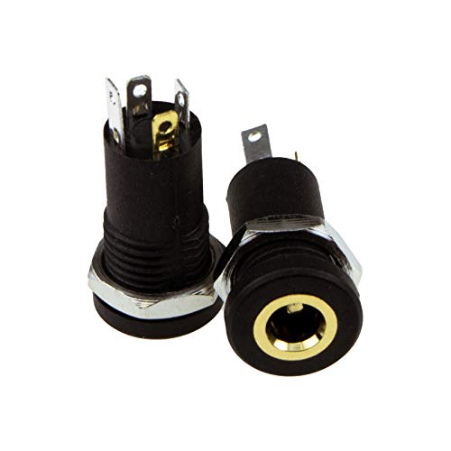 kenable 3.5mm Jack 4 Pole Solder Panel Mount Terminal AV Adapter 2 Pack