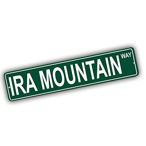 Brotherhood Aluminum Street Sign for Ira Mountain - Maine Man Cave Decor