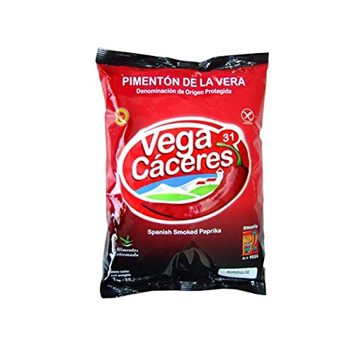 Pimentón de la Vera Ahumado Variedad Agridulce Bolsa de 1 kg Condimento Sin Gluten Formato Ahorro