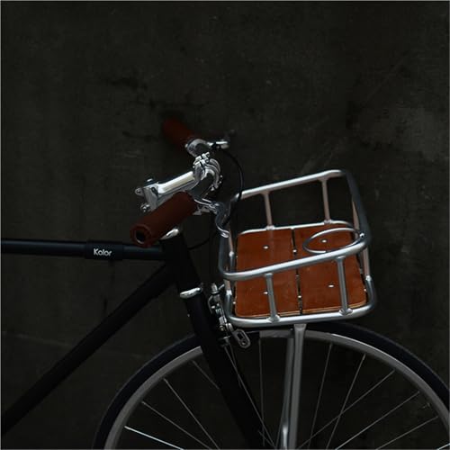Panier avant en bambou tressé à la main, support de transport premium pour vélo authentique