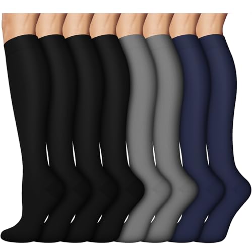 Image of 8 Pairs Compression Socks for Women & Men,Support Compression Stockings for Medical Running Athletic