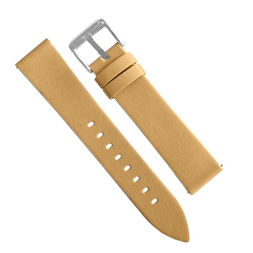 ALPINE Vegan Leatherette Watch Strap - Tan Leather Free Watch Band - Quick Release Replacement Watch Strap - Eco-Friendly Bands for Women & Men - Compatible with Regular & Smart watches - 18MM