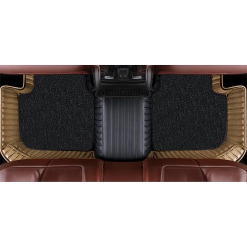Image of Autofurnish Combination 9D Car Mat Full Set for Mahindra XUV700 (6 Seater) 2024 || Luxury Leather Dual-Stitch Full Set 9D Car Floor Mat || 100% Waterproof || Color : Black FR-Chamois
