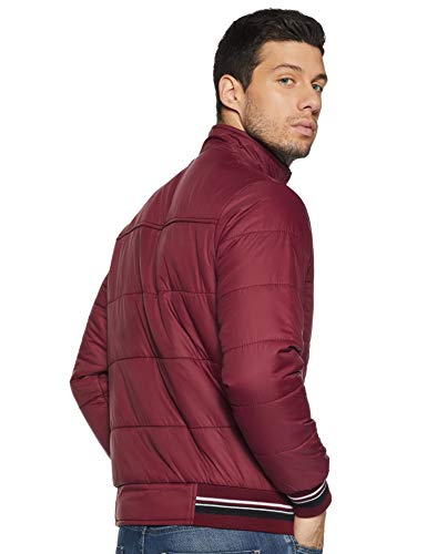 Image of Qube By Fort Collins Men's nylon Standard Length Regular Fit Quilted Bomber Jacket - Winter Warm, Insulated, Ribbed Cuffs, and Stylish Design