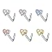 beyoutifulthings Kultpiercing - Piercing da naso a forma di cuore, 4 mm, in acciaio chirurgico multicolore, lunghezza barretta: 6 mm, Acciaio inossidabile acciaio inox 316L, zirconia cubica