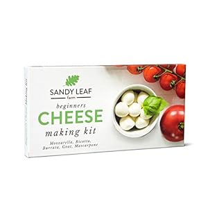 Sandy Leaf Farm Cheese Making Kit – Homemade, DIY Ricotta, Burrata, Goat, Mascarpone, and Mozzarella Cheese Making Kits…