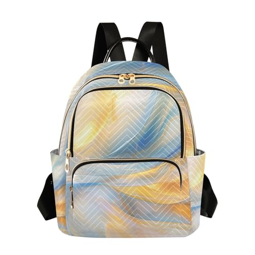 ALAZA Mini Backpack Purse for Women Lightweight Girls Small Size Yellow Blue School Teens College Traveling
