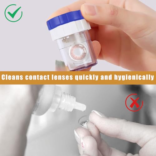 4 Stück Manuelle Kontaktlinsenreiniger,Kontaktlinsen Aufbewahrung,Kontaktlinsenbehälter Waschanlage,Rotations-Kontaktlinsenreinigungsbehälter,Für Den Täglichen Gebrauch Zuhause Reisen