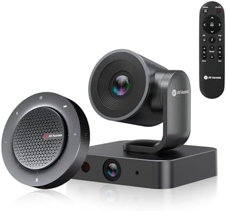 All-in-One Conference System: 4K AI PTZ Webcam with Dual Lens + W...