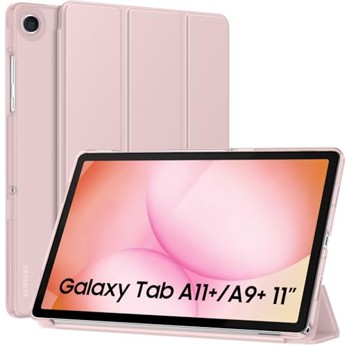 Image of MoKo for Samsung Galaxy Tab A11 Plus / A11+ Case 11 Inch 2026, Galaxy Tab A9 Plus / A9+ Case 11 Inch 2024, Slim Stand Hard PC Translucent Back Shell Smart Cover, Auto Wake /Sleep, Light Pink