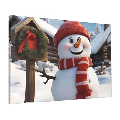 Impression sur toile bonhomme de neige HD 40x61 cm poster mural