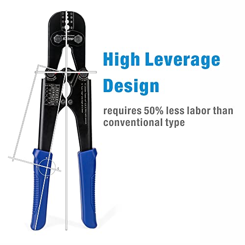 iCrimp Swaging Tool, Wire Rope Crimping Tools for Aluminum Copper Duplex Hourglass Sleeves, Stop Buttons and Ferrules with Built-in Cable Cutter Works from 3/64-inch to 1/8-inch by IWISS - Image 3