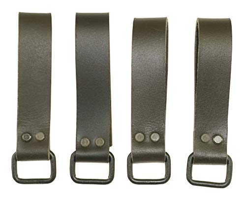 Graintex Lb2263 Heavy Duty Leather Tool Belt Accessories Suspender Loop Hooks Attachment Set Of 4 Pcs Brown Color Top Grain Leather #TOP19