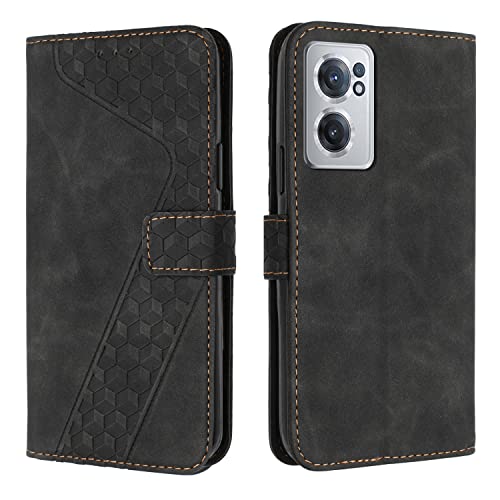 OKZone Funda para OnePlus Nord CE 2 5G, PU Cuero Flip Carcasa Fundas Móvil de Tapa Libro Caso Piel PU para OnePlus Nord CE 2 5G, Billetera Case Telefono Cubrir Móvil Cover con Cáscara de TPU (Negro)