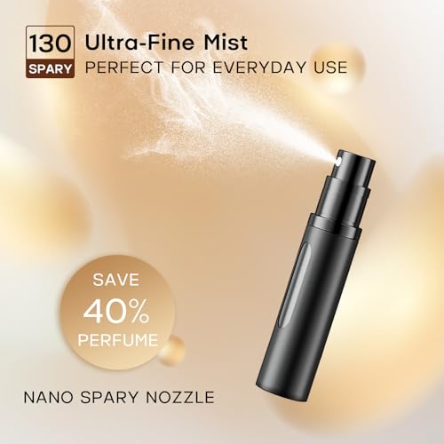 Perfume Atomiser 10ml, 2PCS Perfume Travel Bottle, Atomiser Spray Bottle, Refillable & Travel Size Perfume Bottle Easy to Refill travel atomiser for Women and Men(Black&Grey) - Image 6