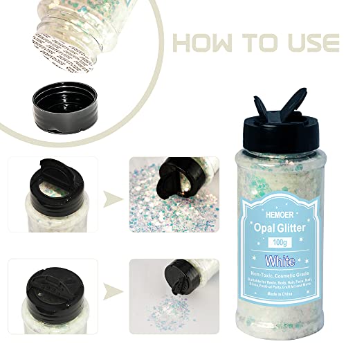 HEMOER White Opal Glitter 100g/3.5oz - Image 3