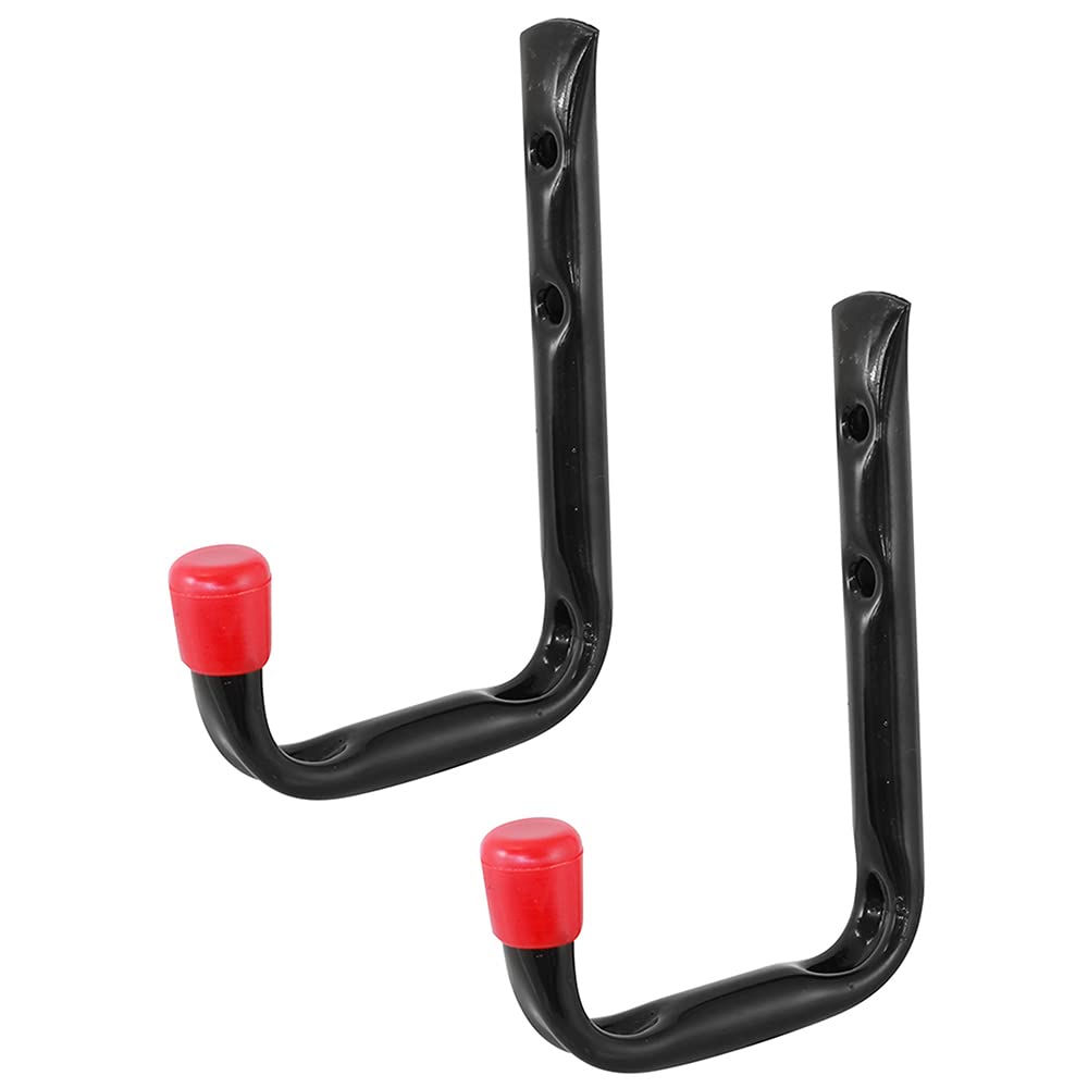 Dekton Black 2 Pc 12 Mm General Purpose Hooks | Durable Hooks With Scratch-Resistant Plastic Coating | Ideal For Hanging Ladders, Bicycles, Tools, Hoses & Wood | Strong & Versatile Hanging Solution