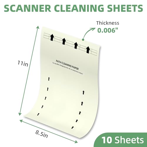 10 PCS Printer Cleaning Sheets for Laser & Inkjet Printers, Copiers Fax Roller Cleaning, Universal Roller Cleaning Paper, Dust & Debris Removal Roller Cleaning Paper