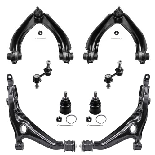 Image of Detroit Axle - 8pc Front End Suspension Kit for 1997-2001 Honda CR-V 2 Upper Control Arms w /Ball Joints 2 Lower Control Arms 2 Lower Ball Joints 2 Sway Bar Links 1998 1999 2000 CRV Replacement