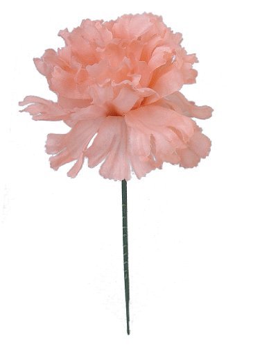 Peach Real Touch Silk Carnation Picks - 100 Count Bulk Artificial Flowers for Weddings, DIY Decor - 3.5"" Heads, 5"" Stems