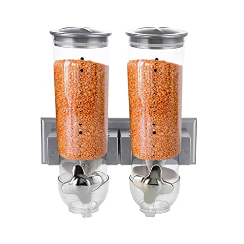 Dispensador triple de productos secos de pared para granos y snacks 8