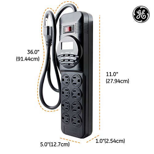 Ge 7-Day Programmable Power Strip With Digital Timer, 8 Grounded Outlets (4 Timed / 4 Always On), Indoor, 15 Amp, 1800W, Easy Presets And Custom Settings For Weekly Cycle, Minute Intervals, 15077 Black #TOP7