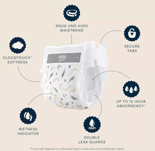 Millie Moon Luxury Disposable Diapers ~ (Size 4-72ct)