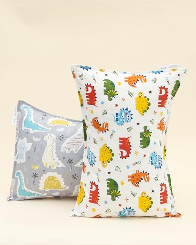Image of ALVABABY Toddler Pillowcases 2 Pack Organic Cotton Fit 13 inchx 18 inch or 14 inchx19 inch Kids Pillow Cover Envelope for Girl Boy Travel Floral 2L-TPW36A