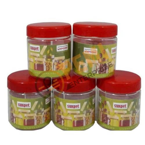 Sunpet, Plastic Food Storage Canisters, Yellow/Clear, 100 ml