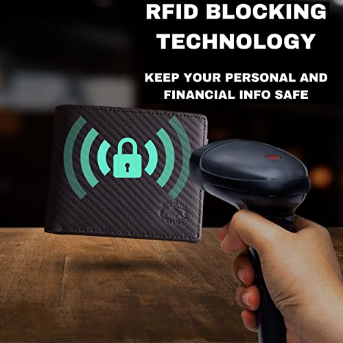 Image of Stealth Mode Leather Bifold Wallet for Men With ID Window and RFID Blocking